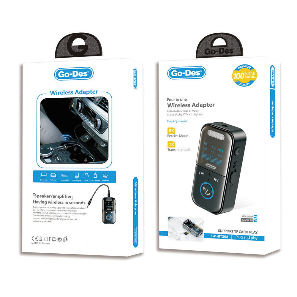 Go Des GD-BT208 Tak Çalıştır 4in1 Wireless Adaptör V5.3 Go Des GD-BT208 Tak Çalıştır 4in1 Wireless Adaptör V5.3